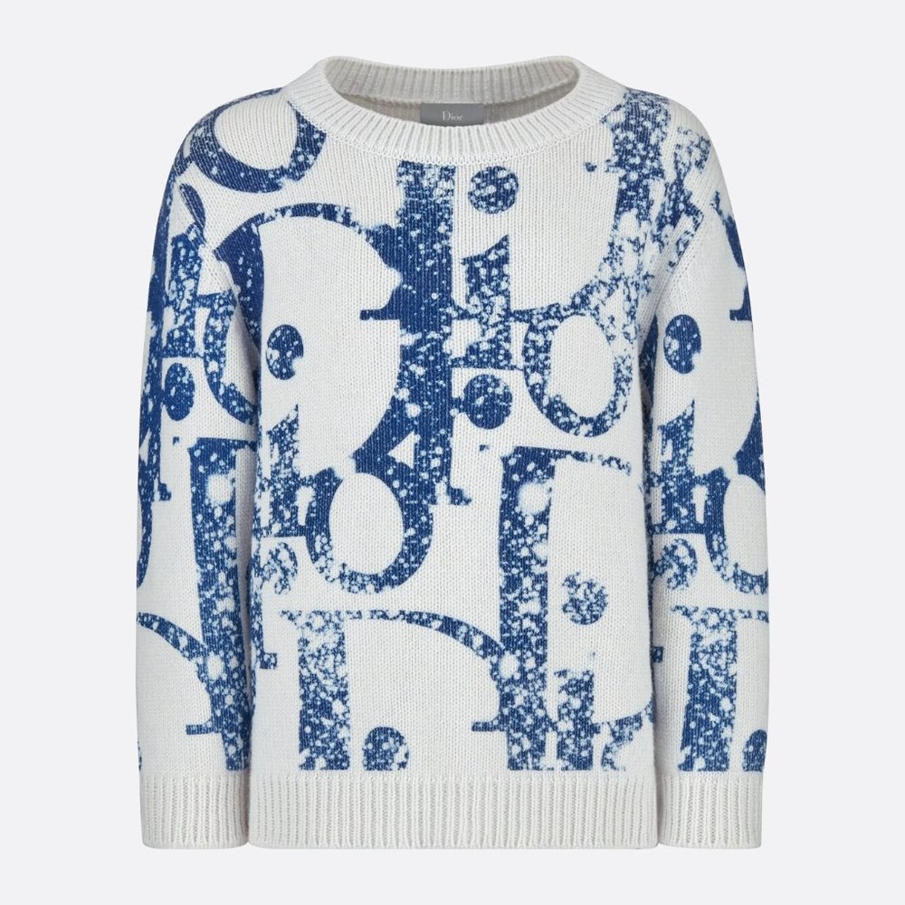Kids Navy Blue Oblique Print 5-6Y